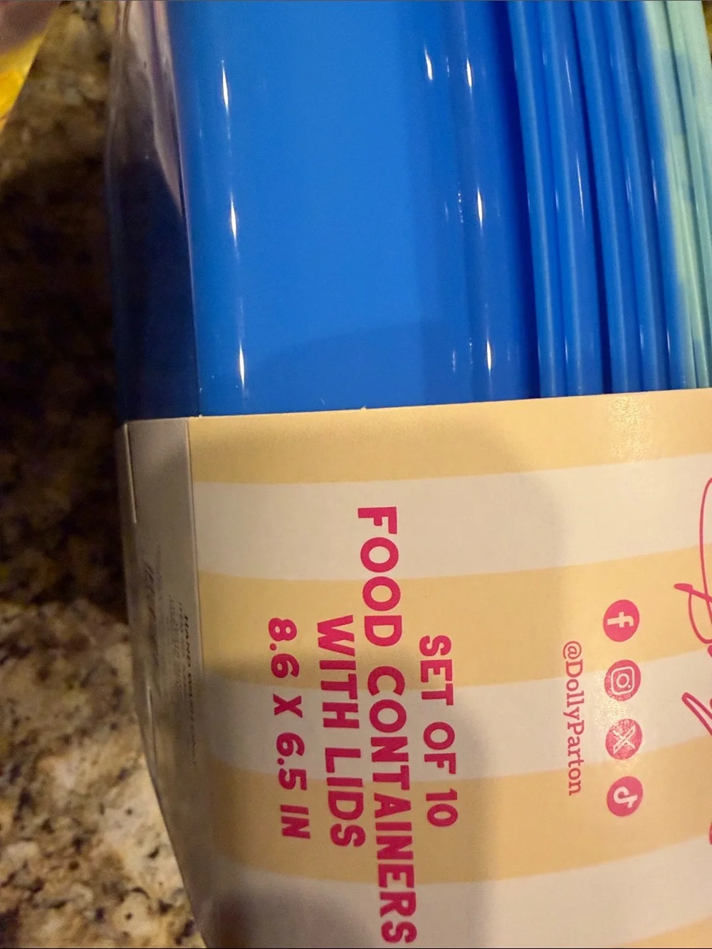 Dolly Parton Blue Floral Butterfly Disposable Food Containers - Set of 10